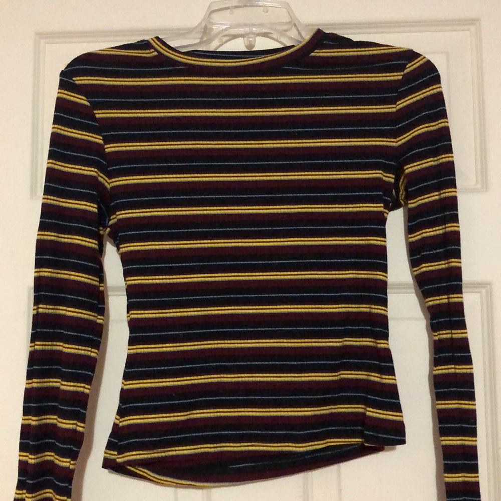 long sleeve tight shirt- stripes